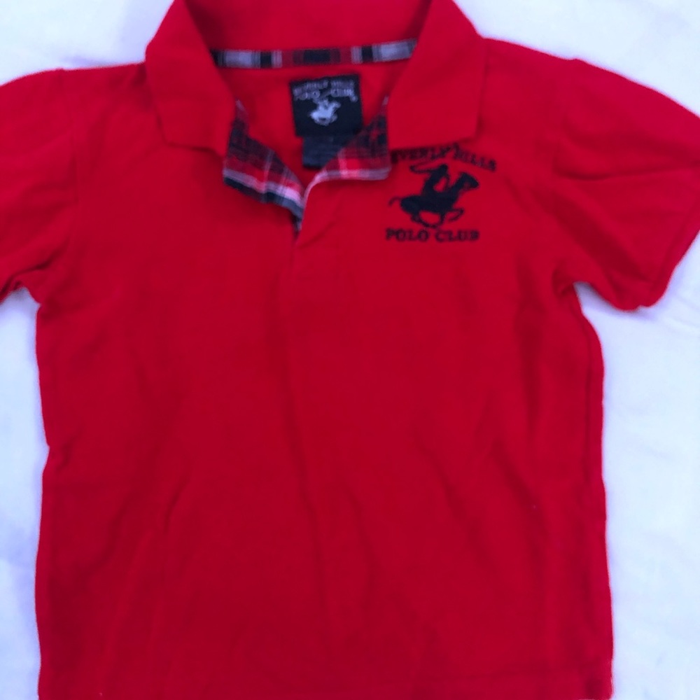 Red Polo toddler shirt and jeans